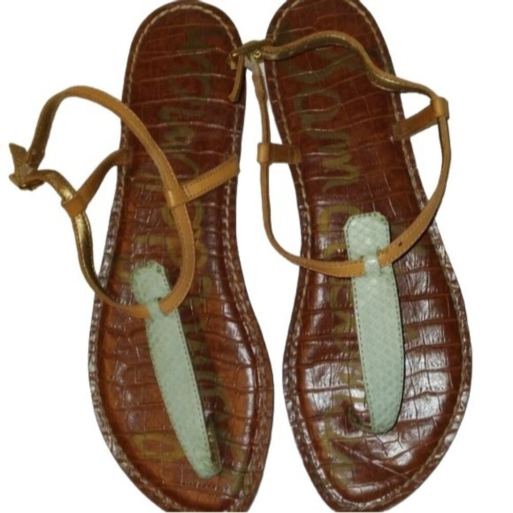 Sam Edelman Gigi Blue Leather Thong Sandals